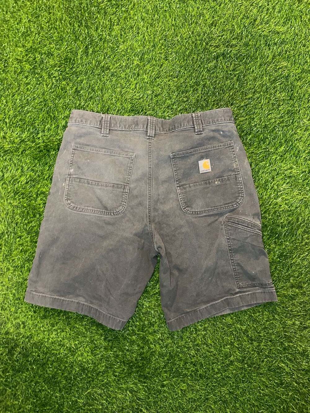 Carhartt Relaxed Fit Utility Work Shorts Size 36 Grey Canvas